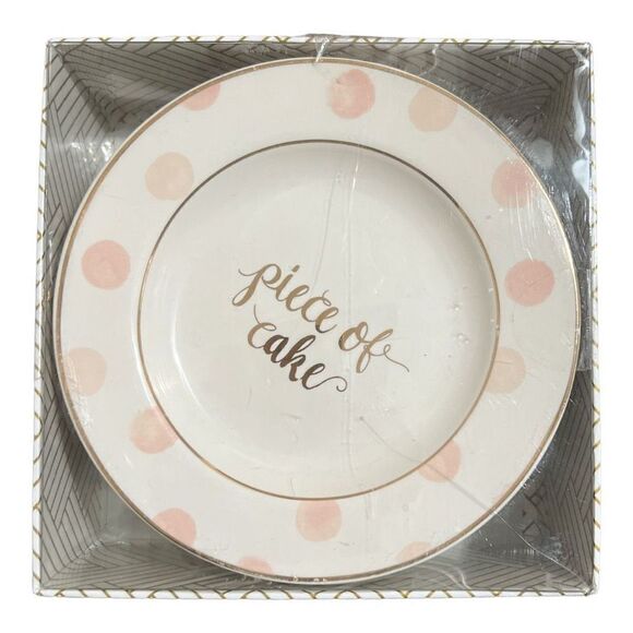 Small polka dot “piece of cake” and “ yummy” dessert plates - Picture 6 of 6